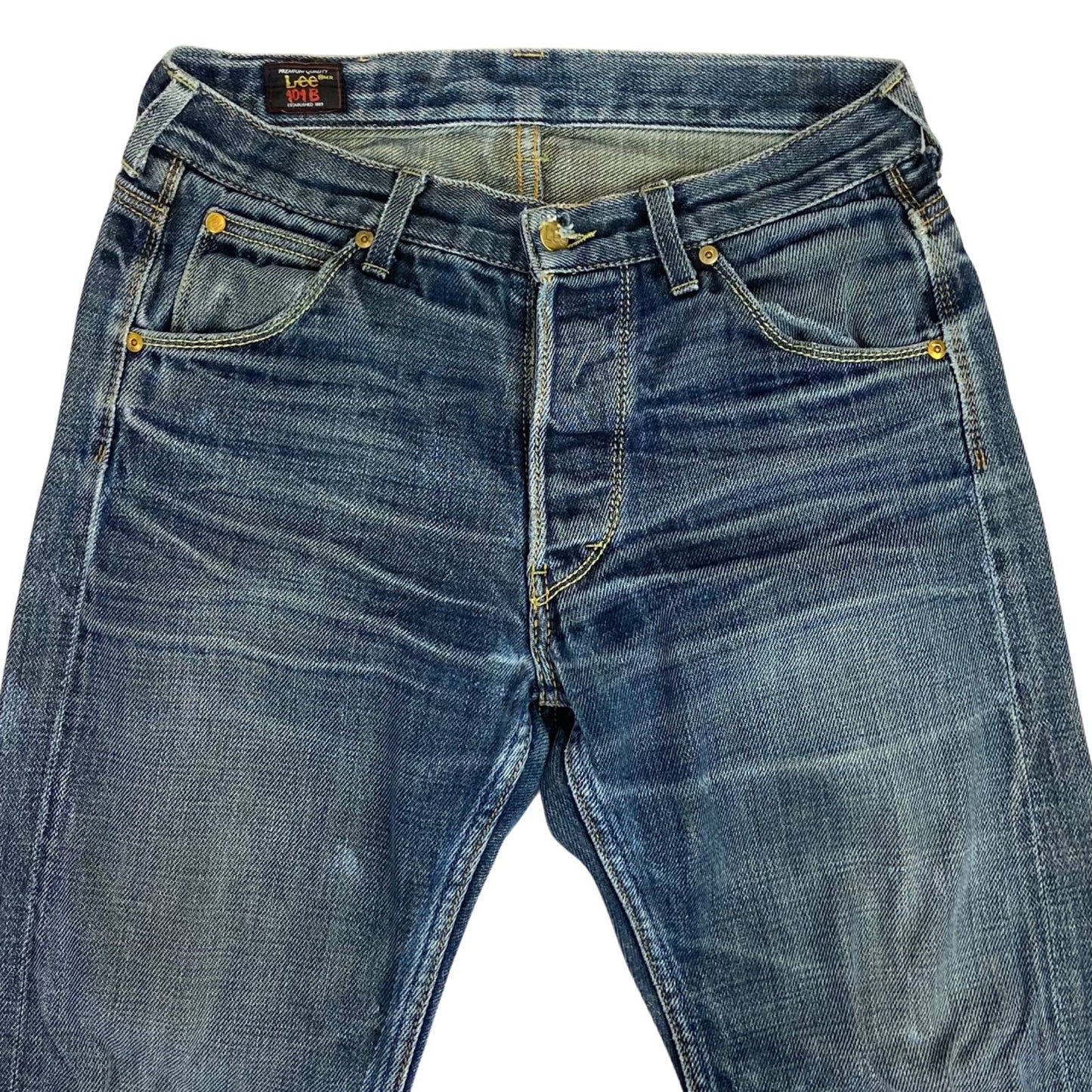 Vintage 90s 00s Faded Dark Wash Denim Lee 101B Straight Leg MidRise Jeans W32L31