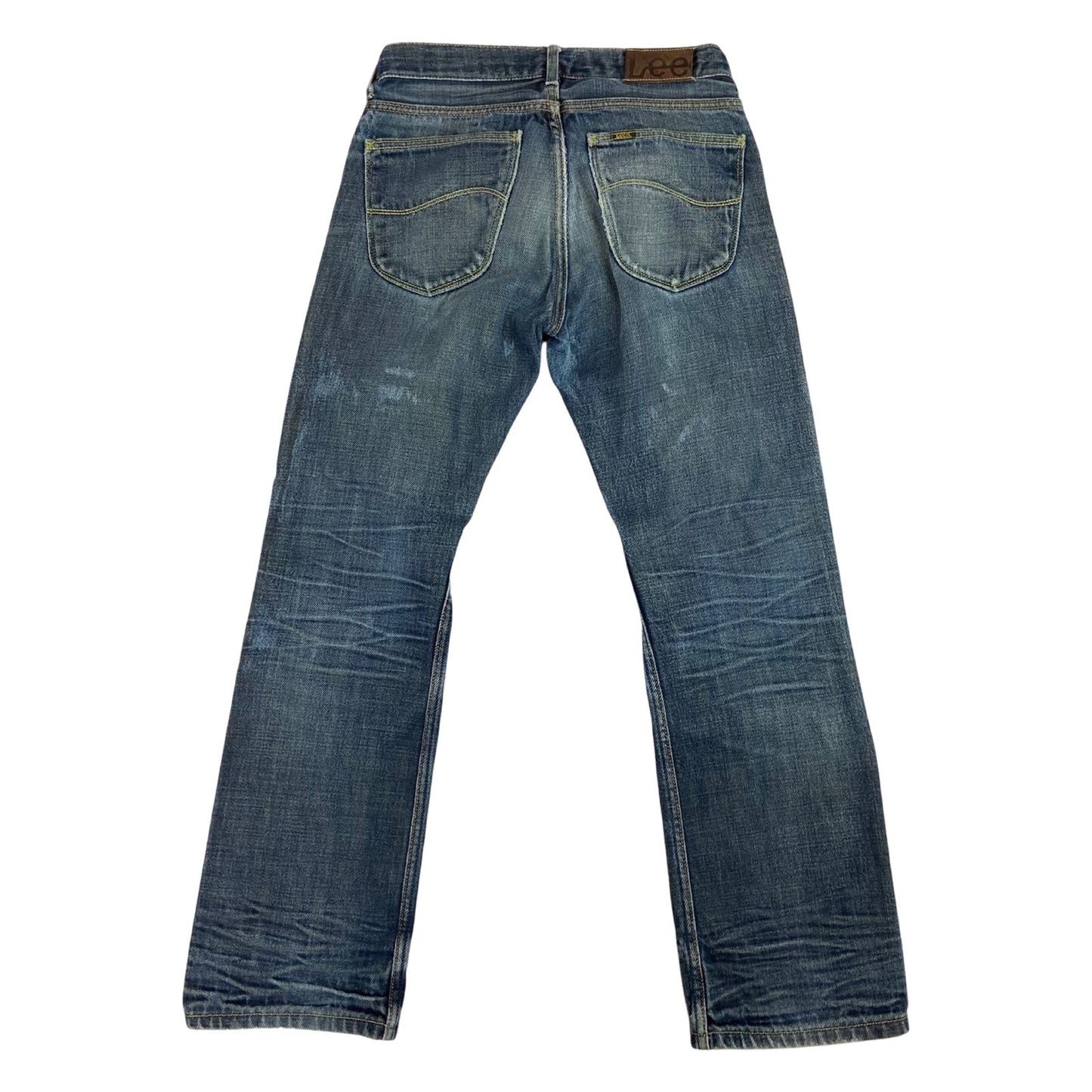 Vintage 90s 00s Faded Dark Wash Denim Lee 101B Straight Leg MidRise Jeans W32L31