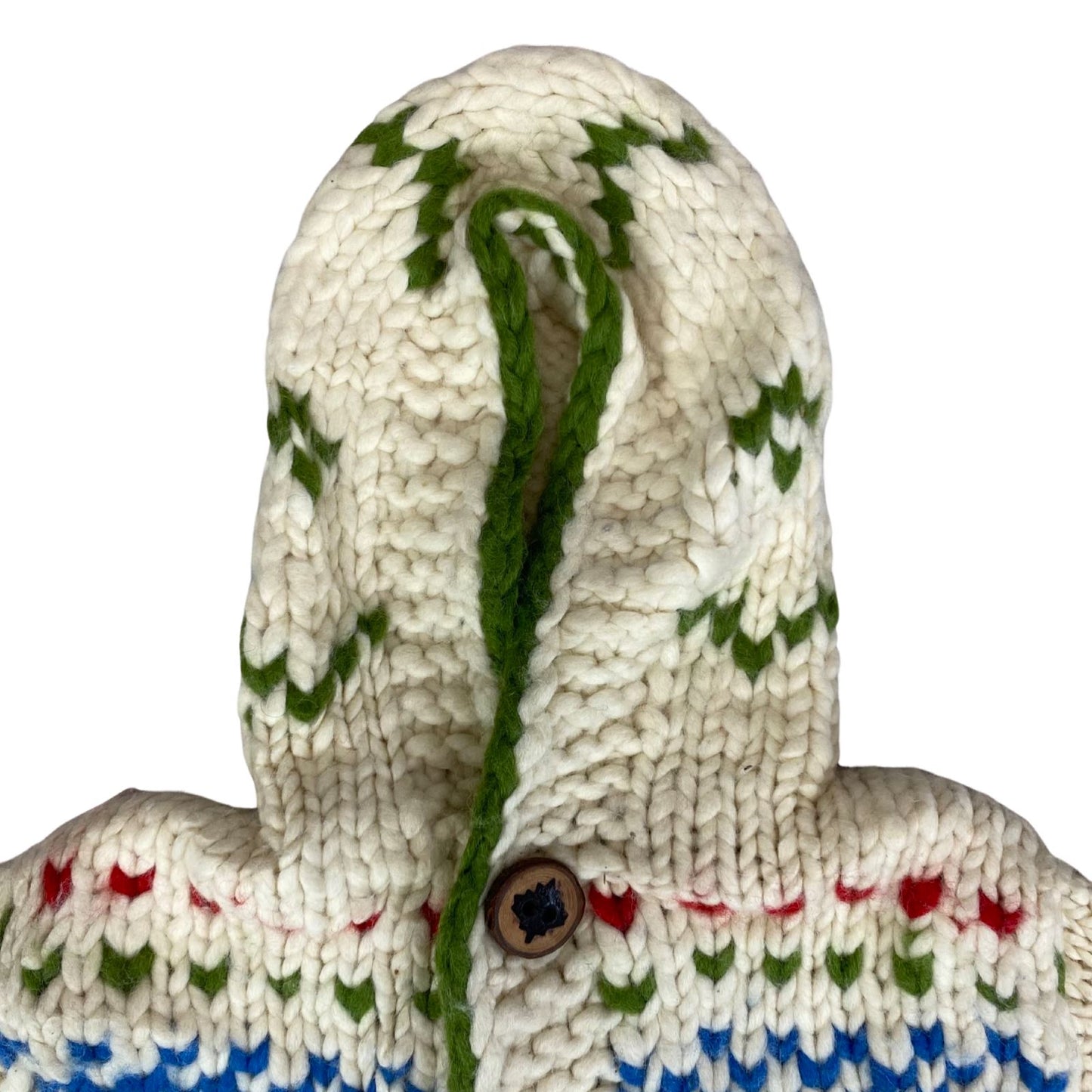 VTG KIDS CHILD NATIVE CANADIAN COWICHAN INDIAN HAND KNIT CARDIGAN ROCKABILLY 28”