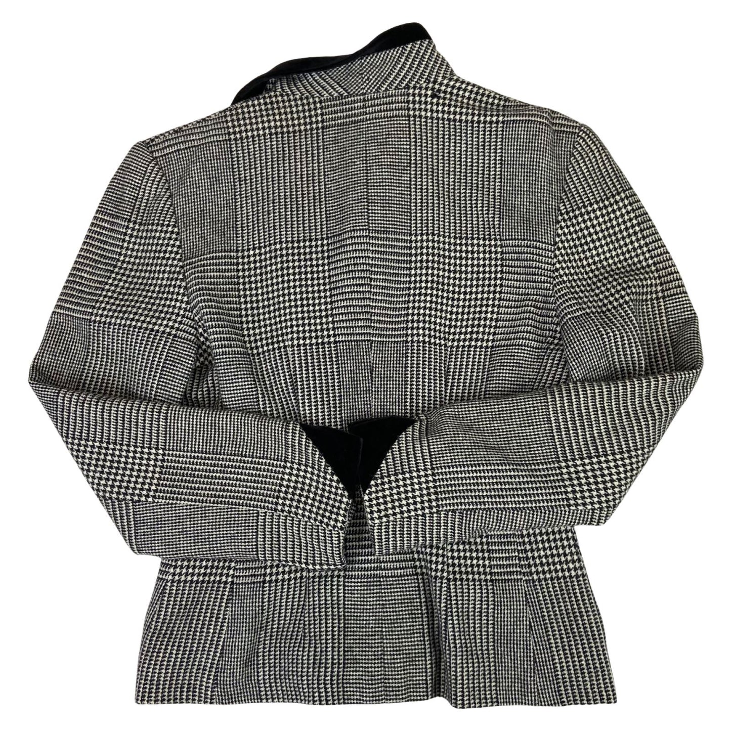 Vintage 90s Black White Louis Feraud Dogtooth Patterned Button Up Blazer M 12/14