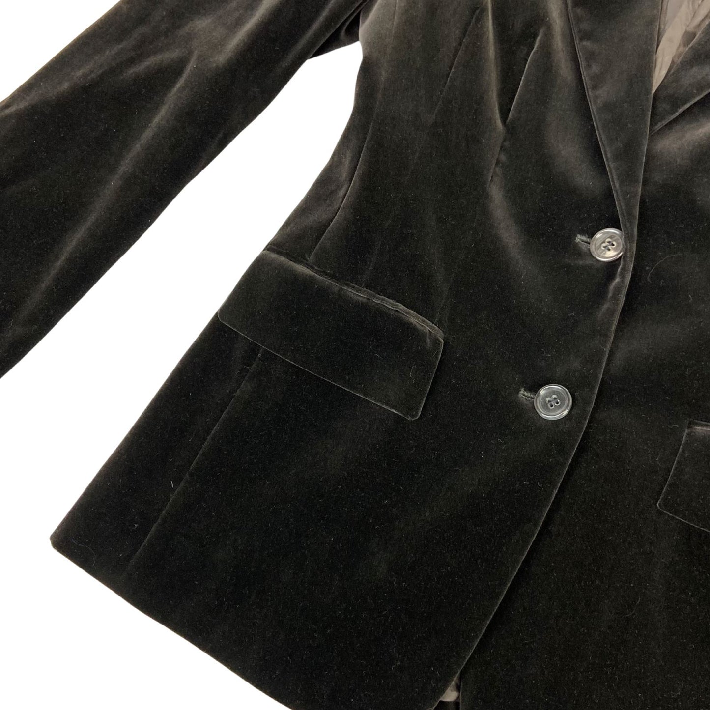 Vintage 90s Black Hugo Boss Velvet Button Up Fitted Blazer M 12/14