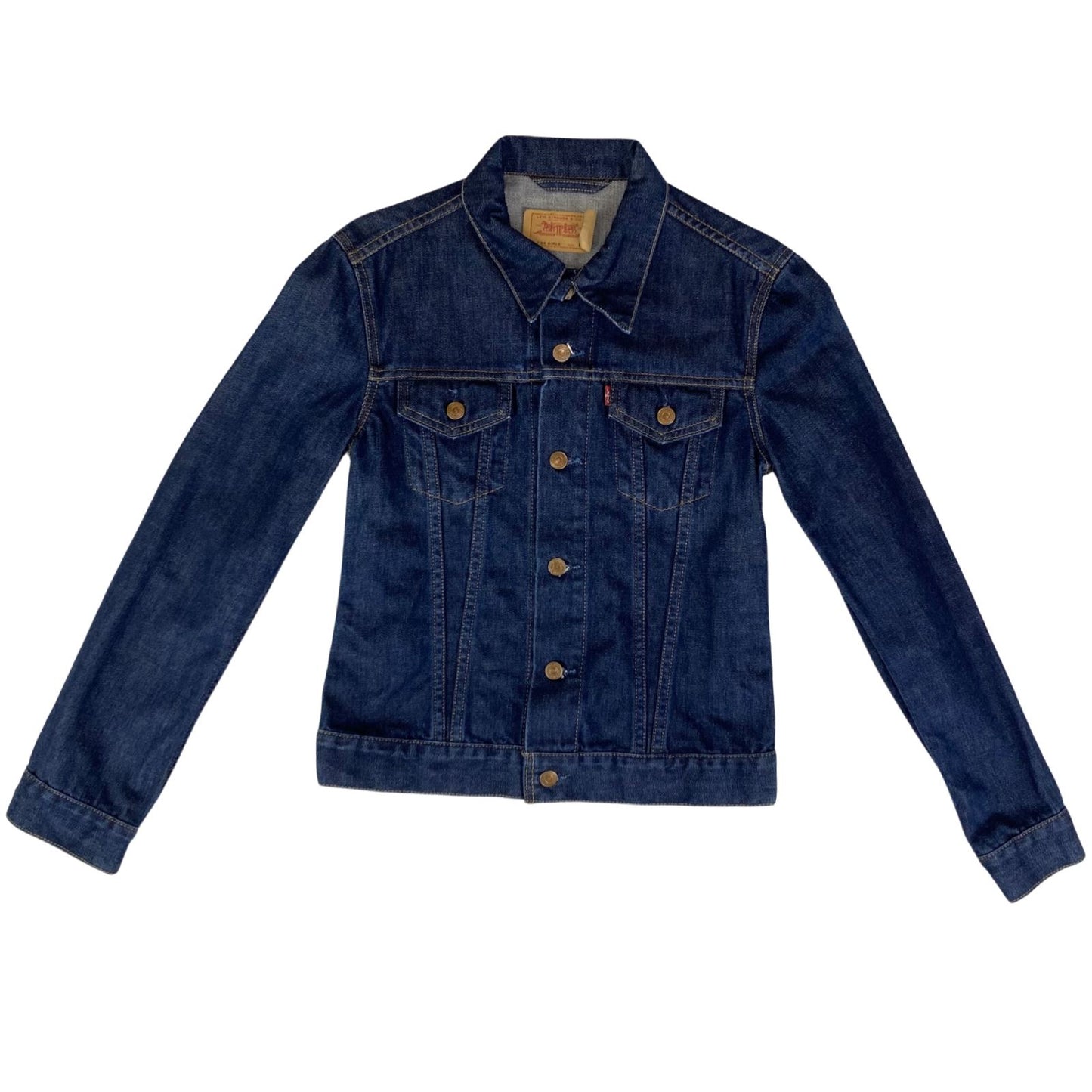 VTG LEVIS FOR GIRLS DENIM TYPE 3 TRUCKER JACKET INDIGO ROCKABILLY MOD 30” XXS