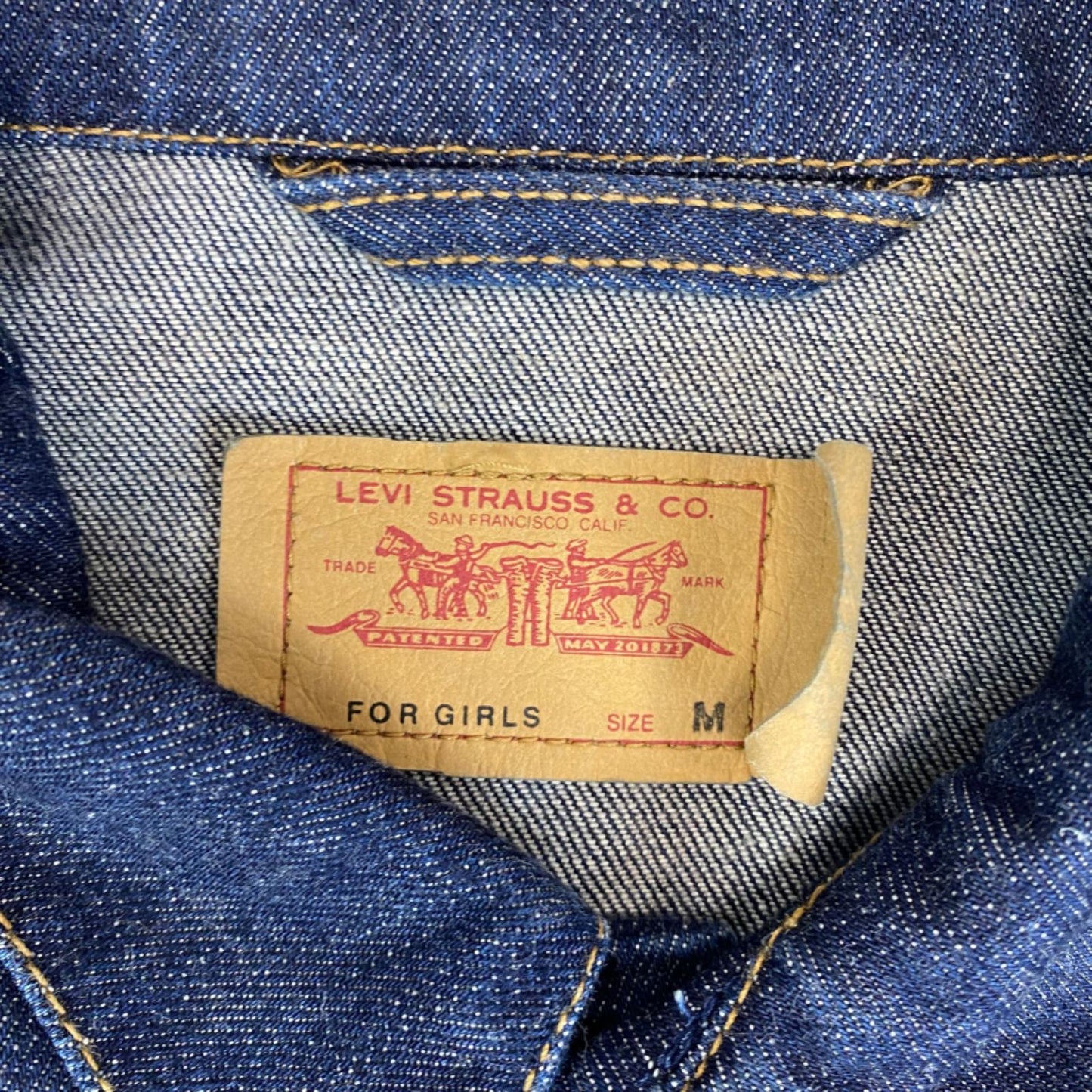 VTG LEVIS FOR GIRLS DENIM TYPE 3 TRUCKER JACKET INDIGO ROCKABILLY MOD 30” XXS