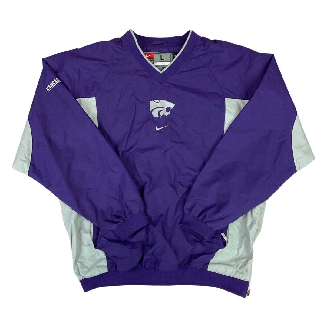 Vintage 90s Purple and Silver Nike Team Kansas State Wildcats Windbreaker XL