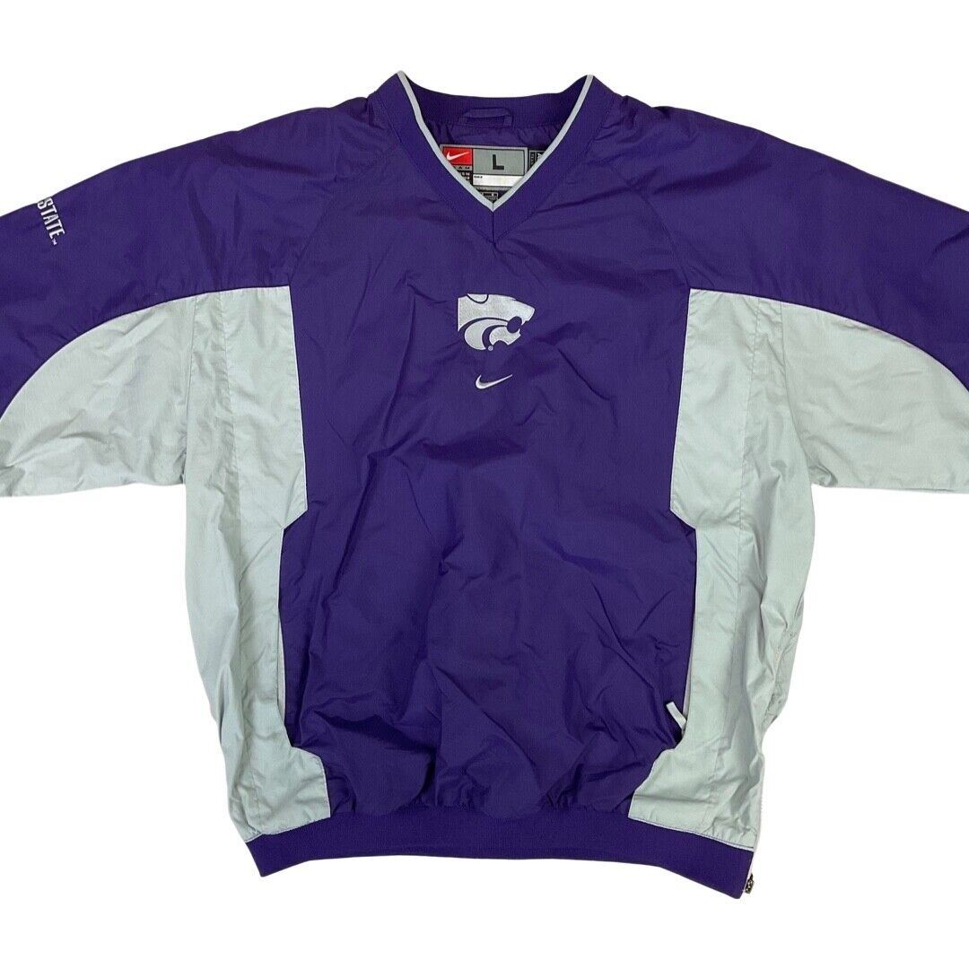 Vintage 90s Purple and Silver Nike Team Kansas State Wildcats Windbreaker XL