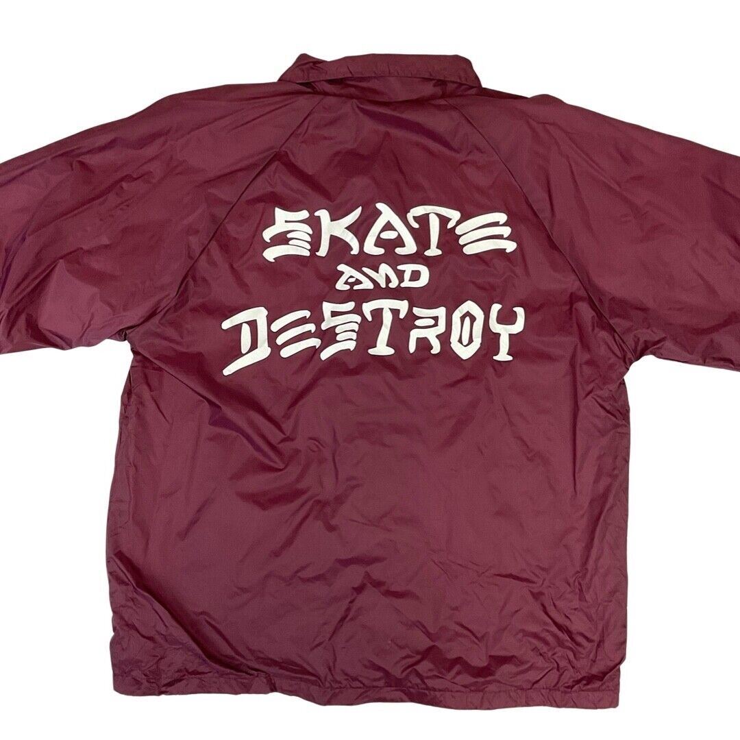 Burgundy & White Thrasher Magazine San Francisco Skate and Destroy Windbreaker M