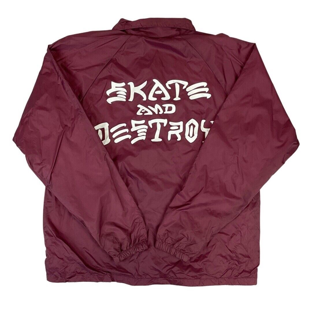 Burgundy & White Thrasher Magazine San Francisco Skate and Destroy Windbreaker M