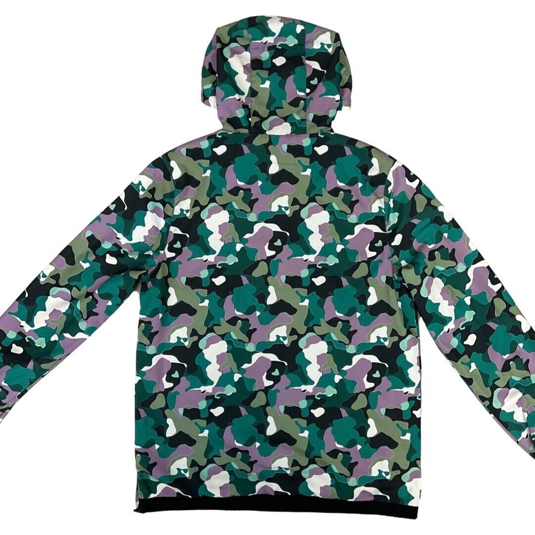 All Over Camo Print Ellesse Traxer 1/4 Zip Hooded Windbreaker Medium