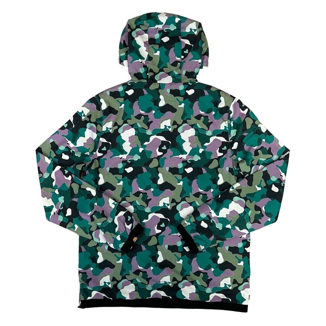 All Over Camo Print Ellesse Traxer 1/4 Zip Hooded Windbreaker Medium