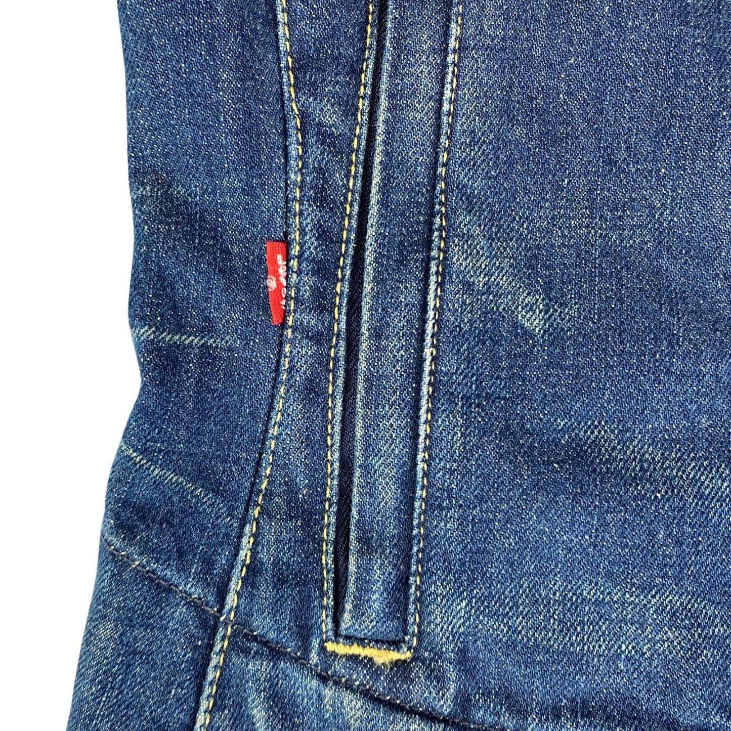 VTG 90s LEVIS INDIGO ENGINEERED GIRLS DENIM BIKER JACKET ROCKABILLY 30” CHEST XS
