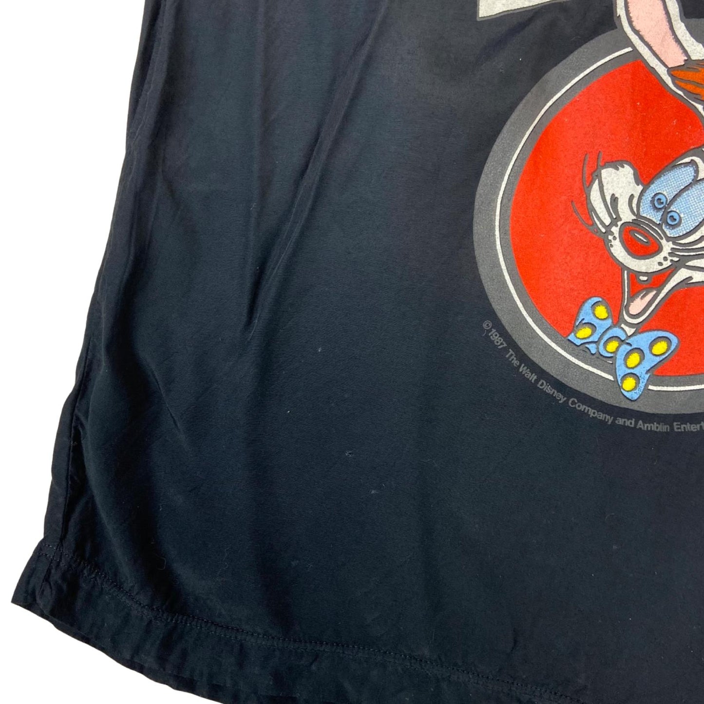 Vintage 1987 Black Who Framed Roger Rabbit Graphic Print T-Shirt Small