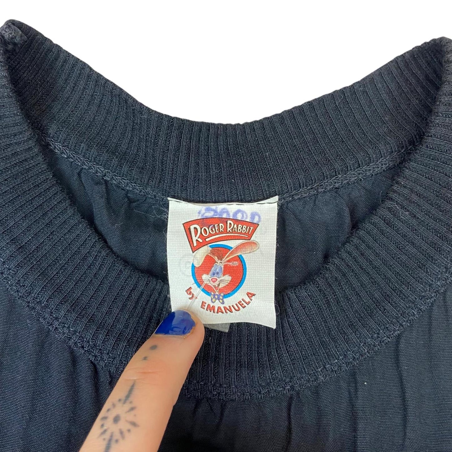 Vintage 1987 Black Who Framed Roger Rabbit Graphic Print T-Shirt Small