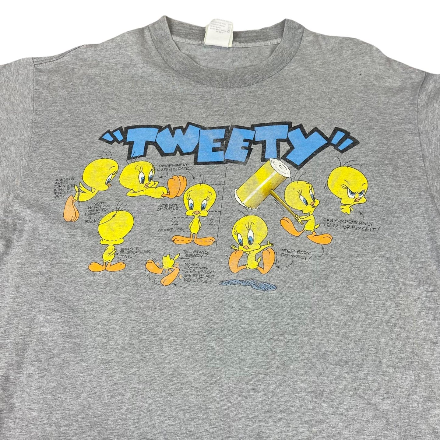 Vintage 90s Grey Tweety Bird Looney Tunes Warner Bros Graphic T-Shirt Large