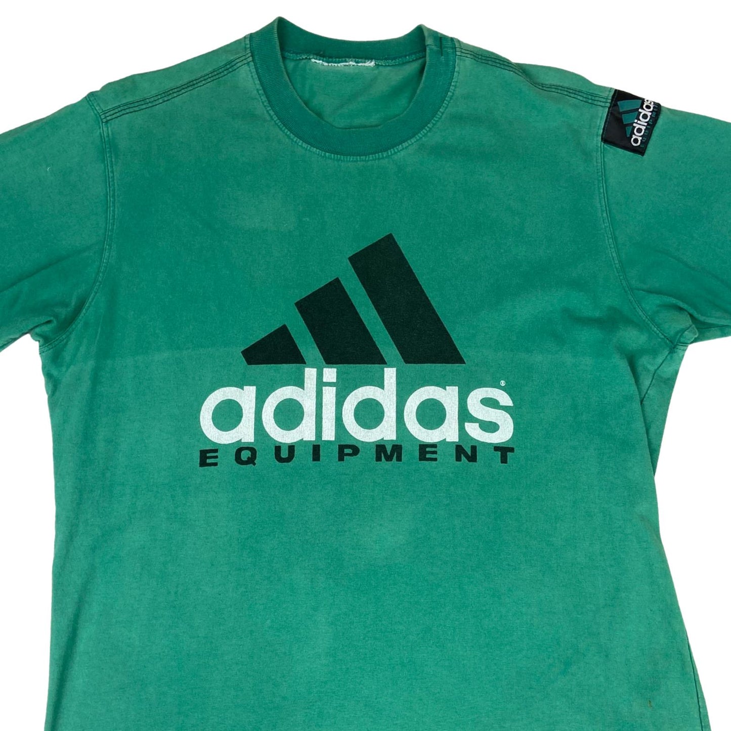 Vintage 90s Green Adidas Equipment Graphic Logo T-Shirt Large