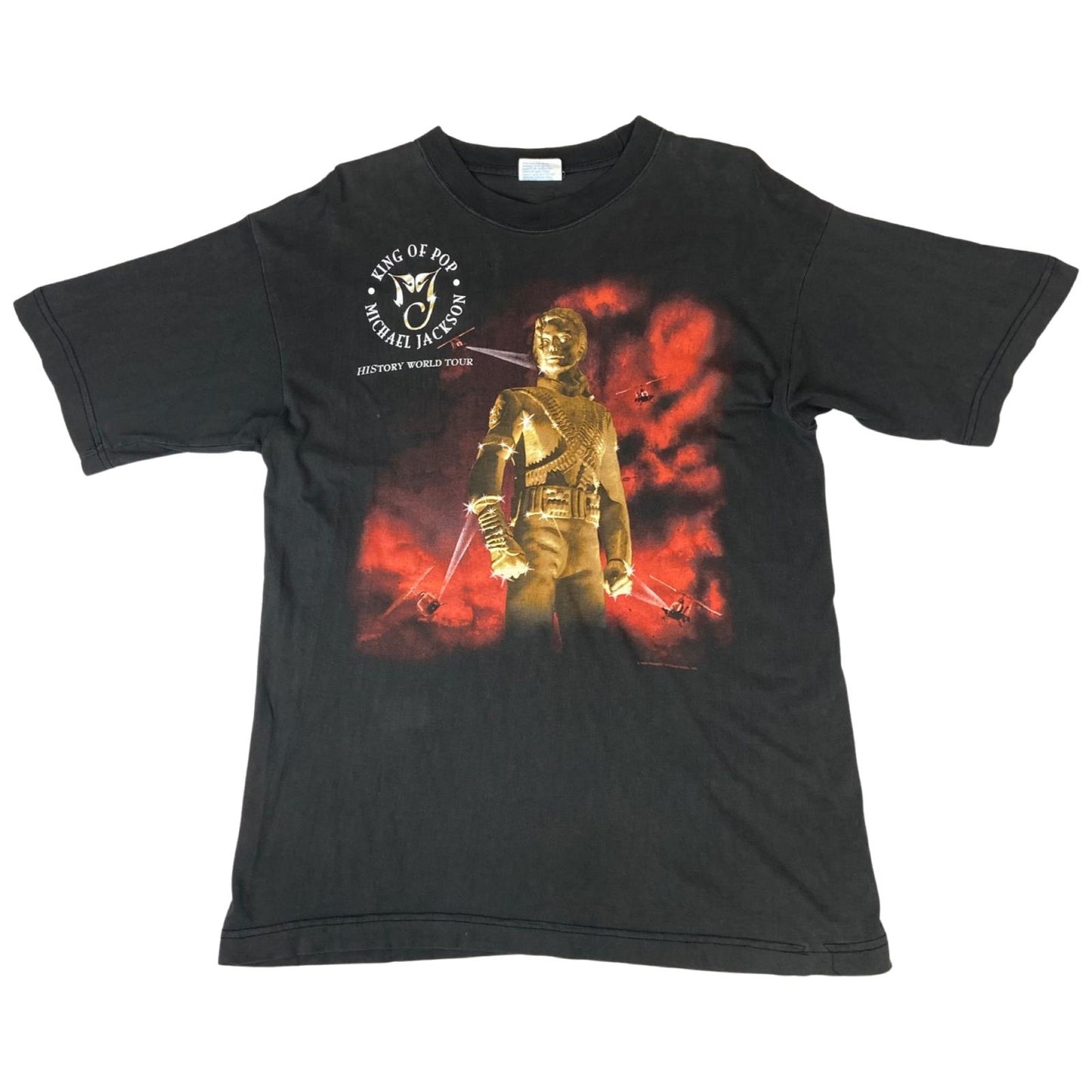 Vintage 1996 Black Michael Jackson King Of Pop History World Tour Graphic Tee M