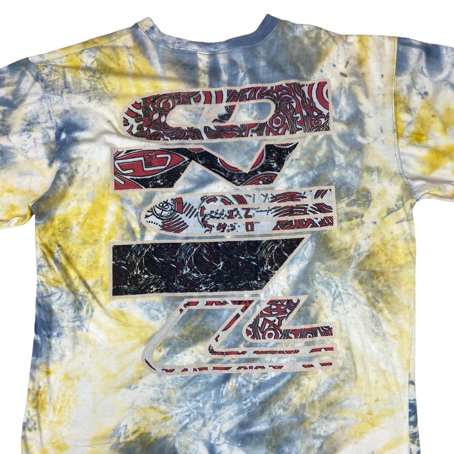 Y2k Multi-Coloured Yellow & Blue O'Neill Surf Wear Graphic T-Shirt XXL
