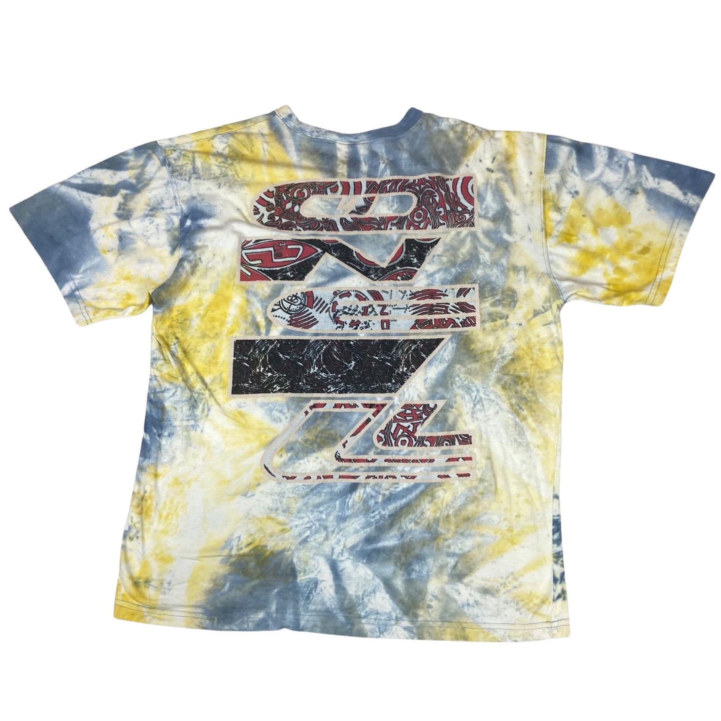 Y2k Multi-Coloured Yellow & Blue O'Neill Surf Wear Graphic T-Shirt XXL