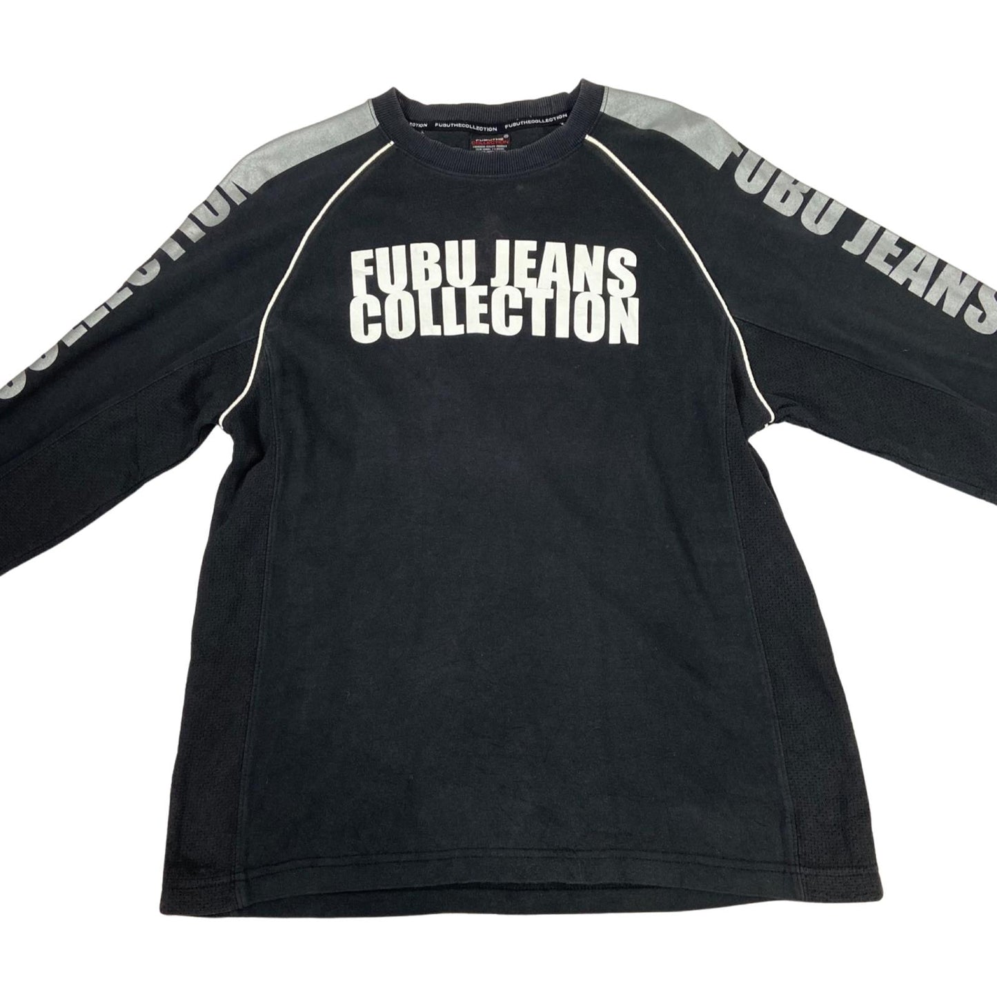 Vintage 00s Y2K Black Fubu Printed Long Sleeve Light Weight Sweatshirt M