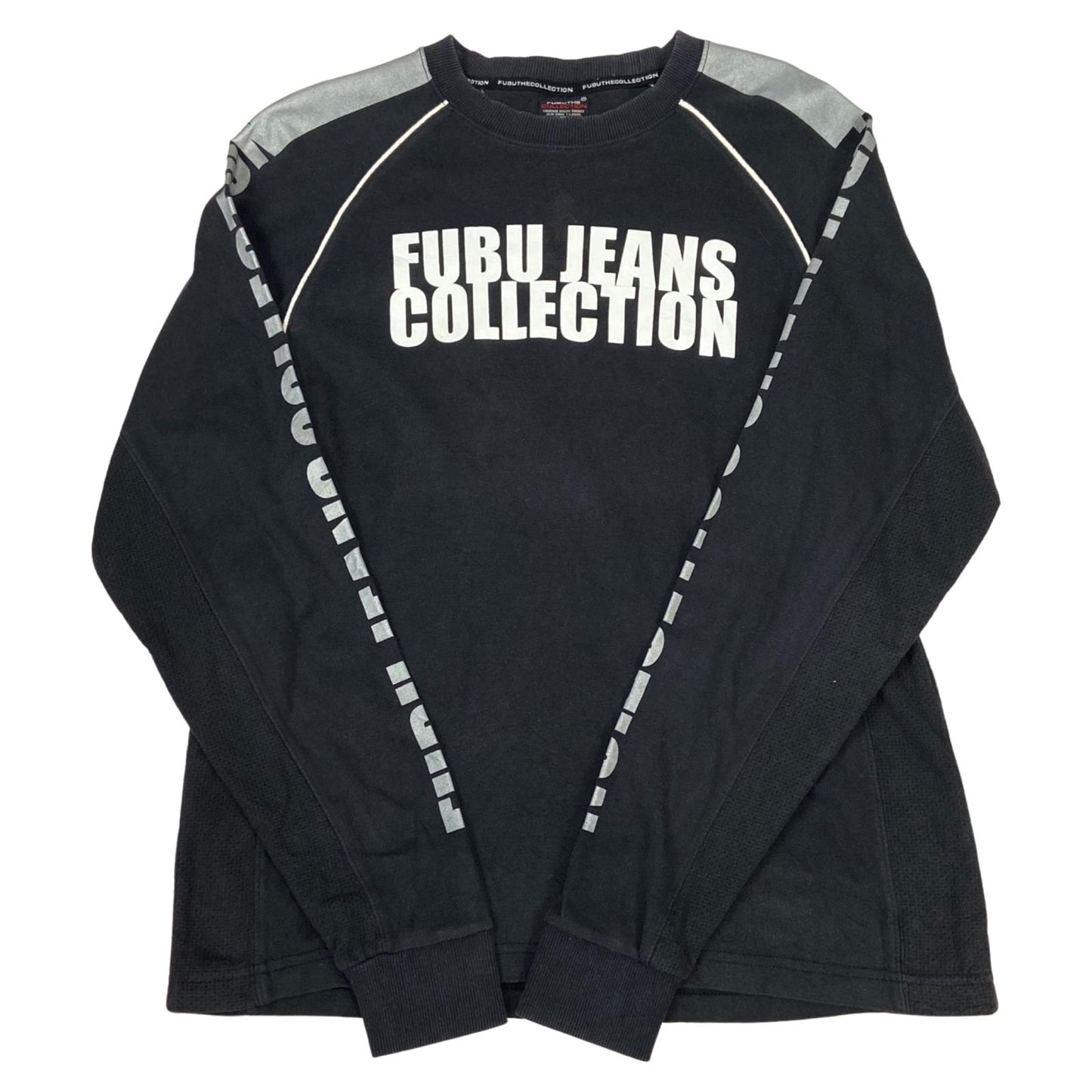 Vintage 00s Y2K Black Fubu Printed Long Sleeve Light Weight Sweatshirt M