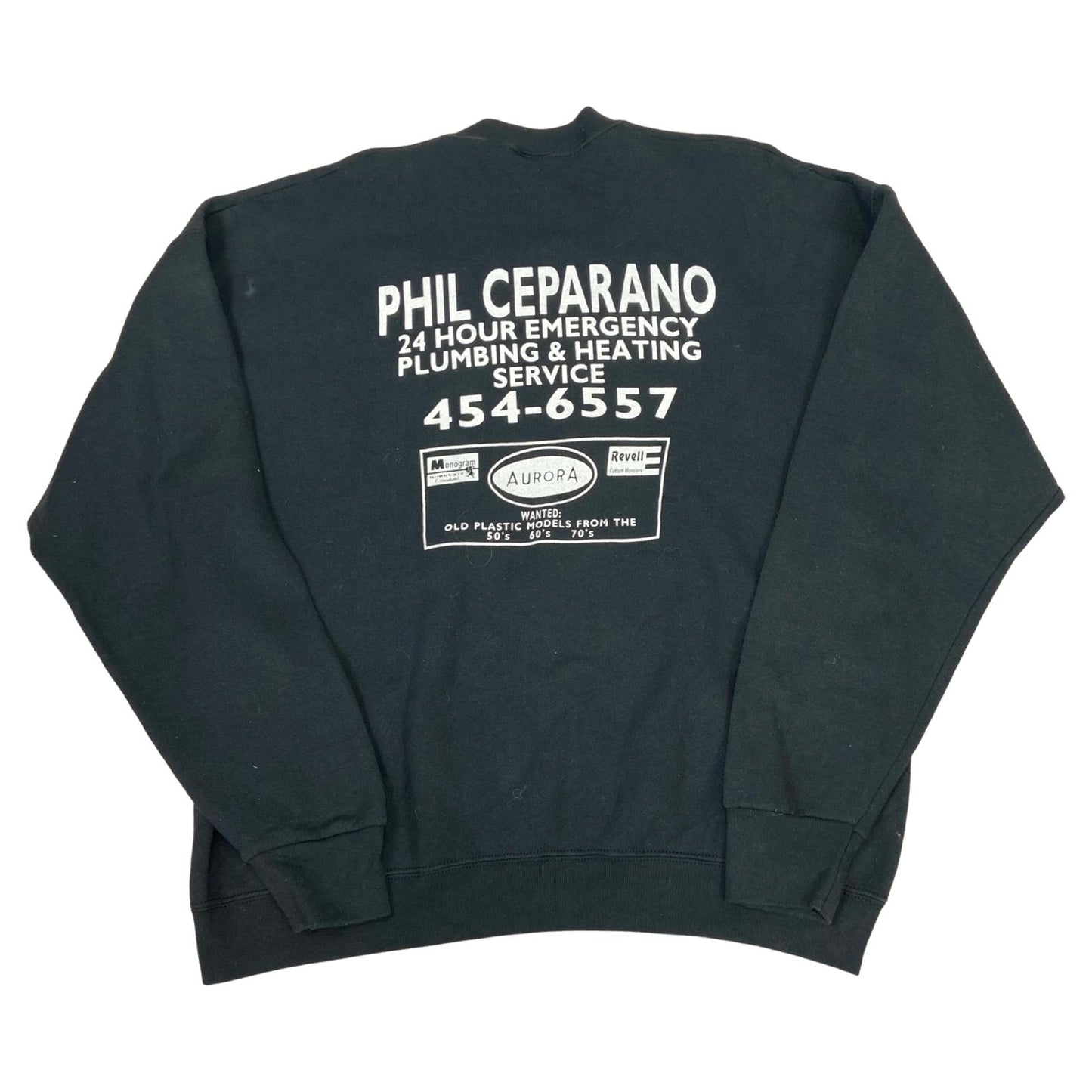 Vintage 90s 00s Black Printed Graphic Workwear Sweatshirt Jumper Pullover XXL