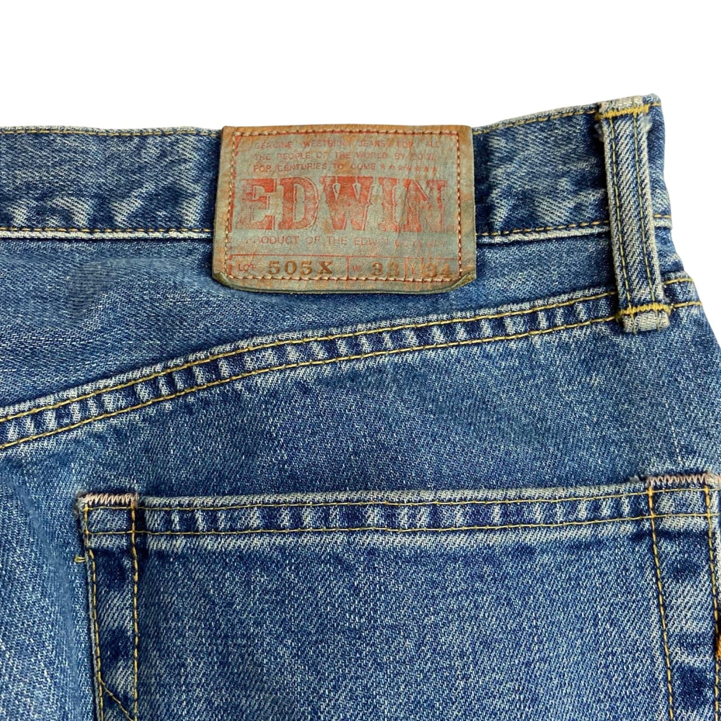 EDWIN 505X JAPANESE RED SELVEDGE RAW DENIM JEANS STRAIGHT ROCKABILLY 33W 34L