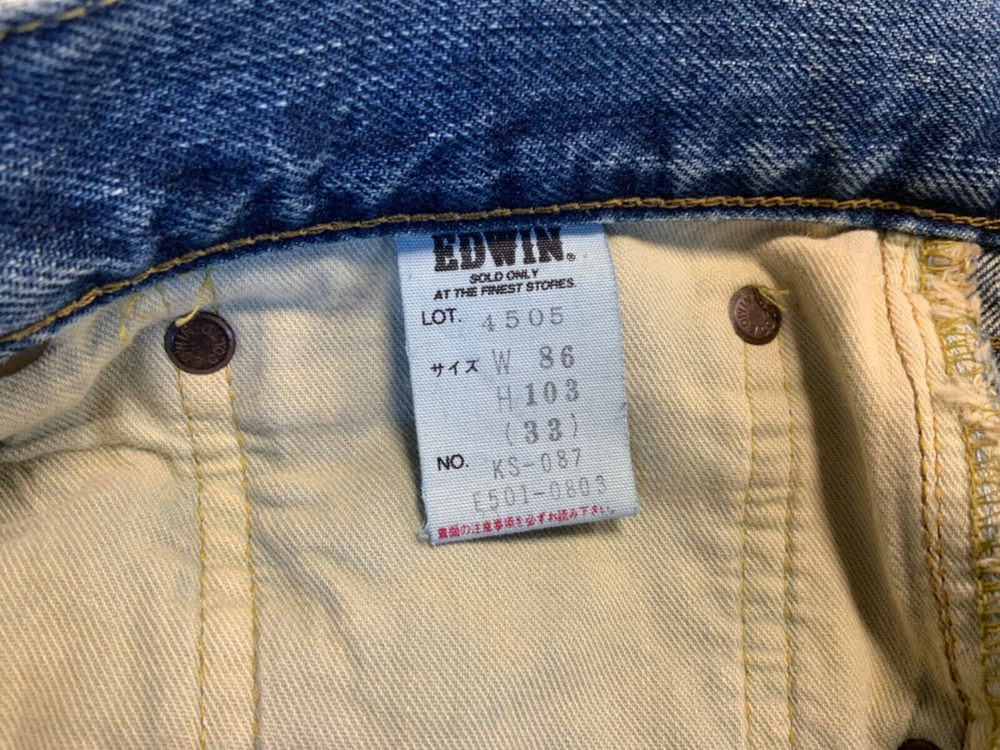 EDWIN 505X JAPANESE RED SELVEDGE RAW DENIM JEANS STRAIGHT ROCKABILLY 33W 34L