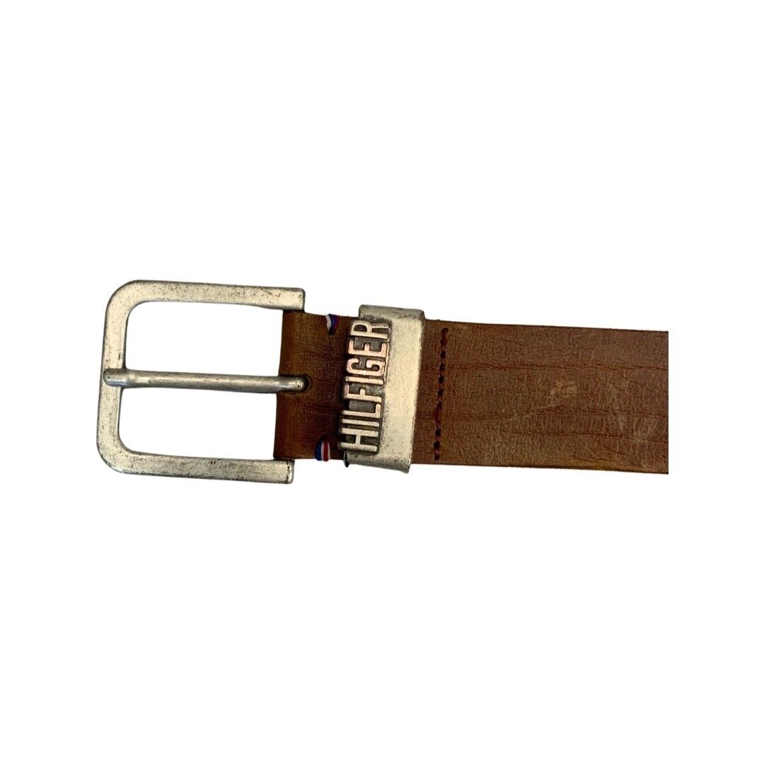 VINTAGE 90S 00S BROWN TOMMY HILFIGER LEATHER BELT M/L