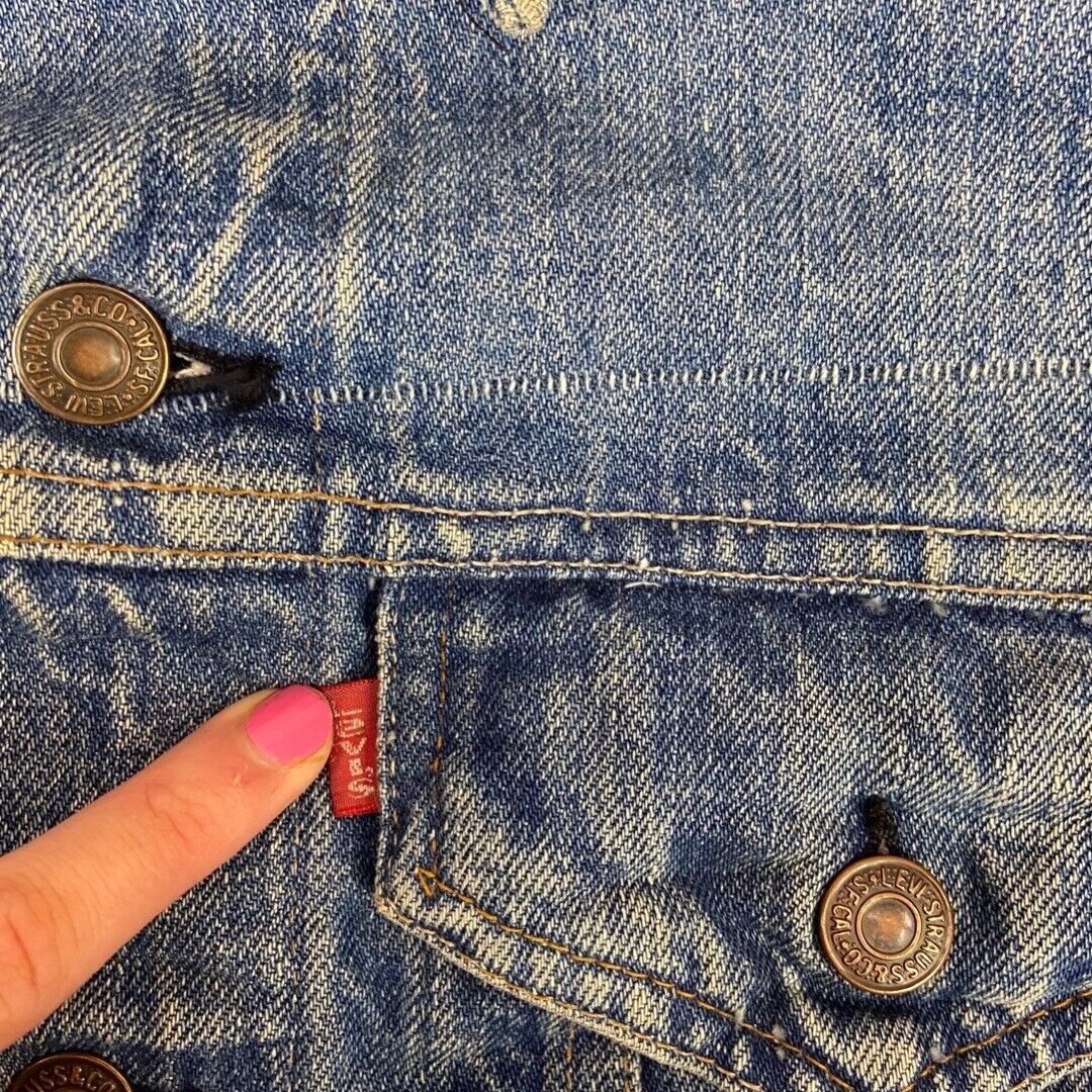 VTG 80s USA MADE LEVIS 70505 0213 TYPE 3 TRUCKER DENIM JACKET MOD SKINS 36” S