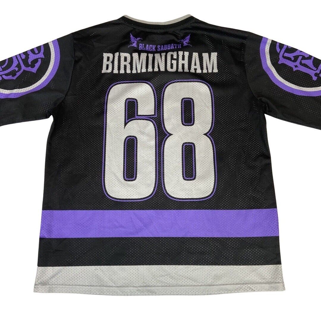 2018 Black, Purple & Grey Black Sabbath War Pigs Birmingham Hockey Jersey XL