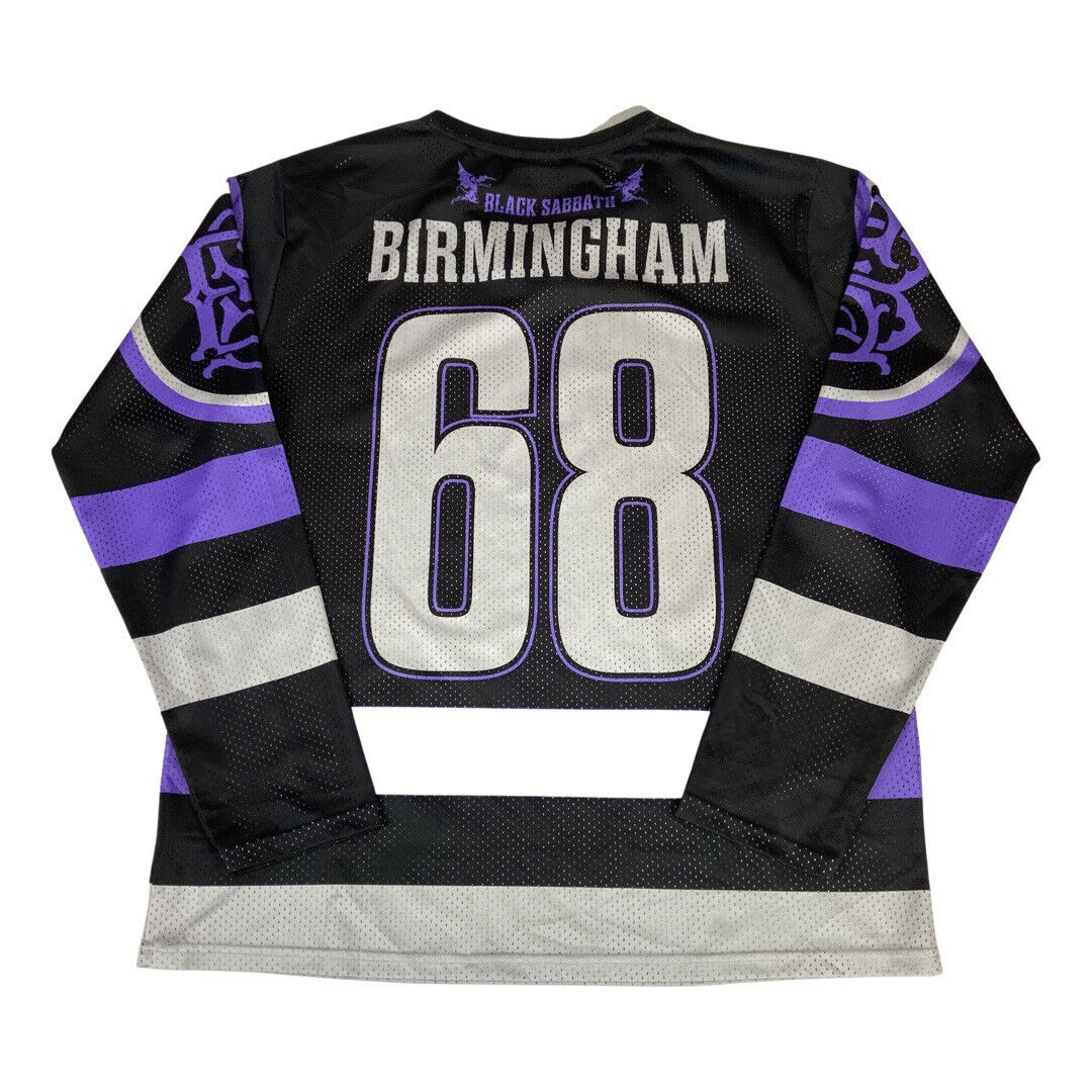 2018 Black, Purple & Grey Black Sabbath War Pigs Birmingham Hockey Jersey XL