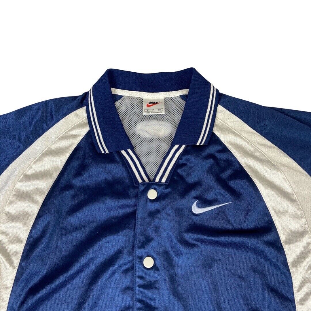 Vintage 90s Blue & Gold Nike Button-Up USA Embroidered Basketball Jersey Large