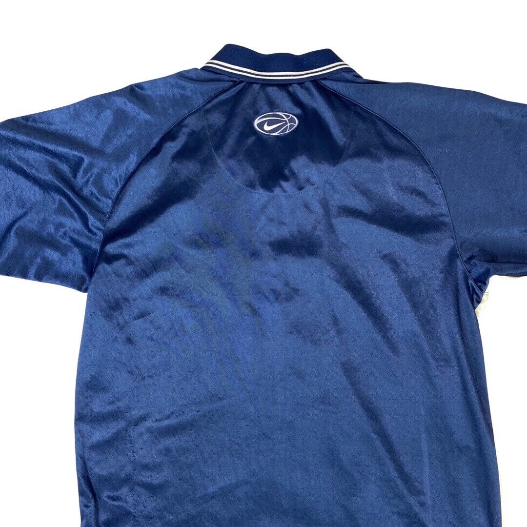 Vintage 90s Blue & Gold Nike Button-Up USA Embroidered Basketball Jersey Large