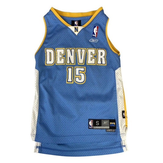 Reebok Baby Blue, Yellow & White Denver Nuggets Jersey NBA ANTHONY #15 X-Small