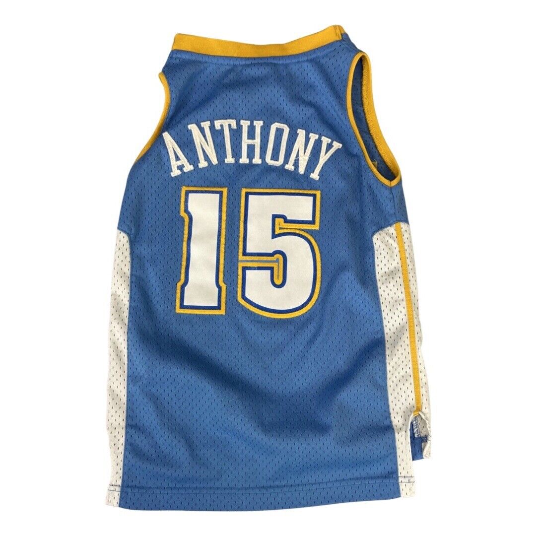 Reebok Baby Blue, Yellow & White Denver Nuggets Jersey NBA ANTHONY #15 X-Small