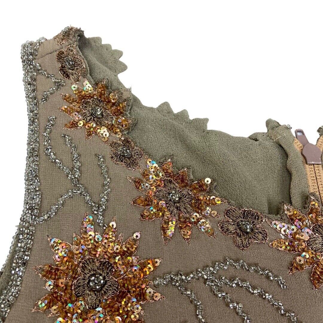 Vintage 90s Embellished Embroidered Sparkly Sequin Party Top 12 14 M