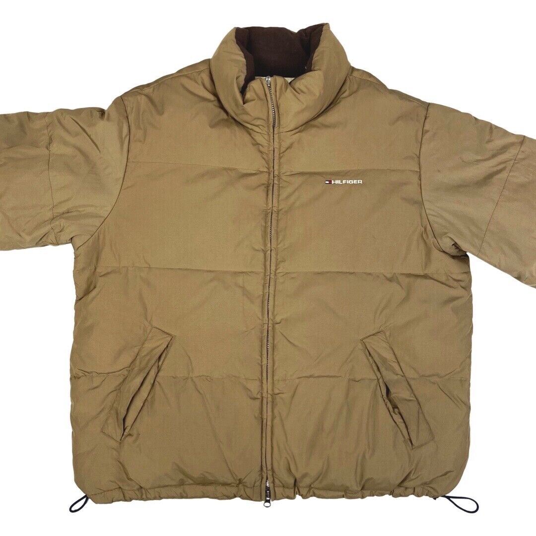 Vintage 90s Brown Tommy Hilfiger Puffa Coat XXL