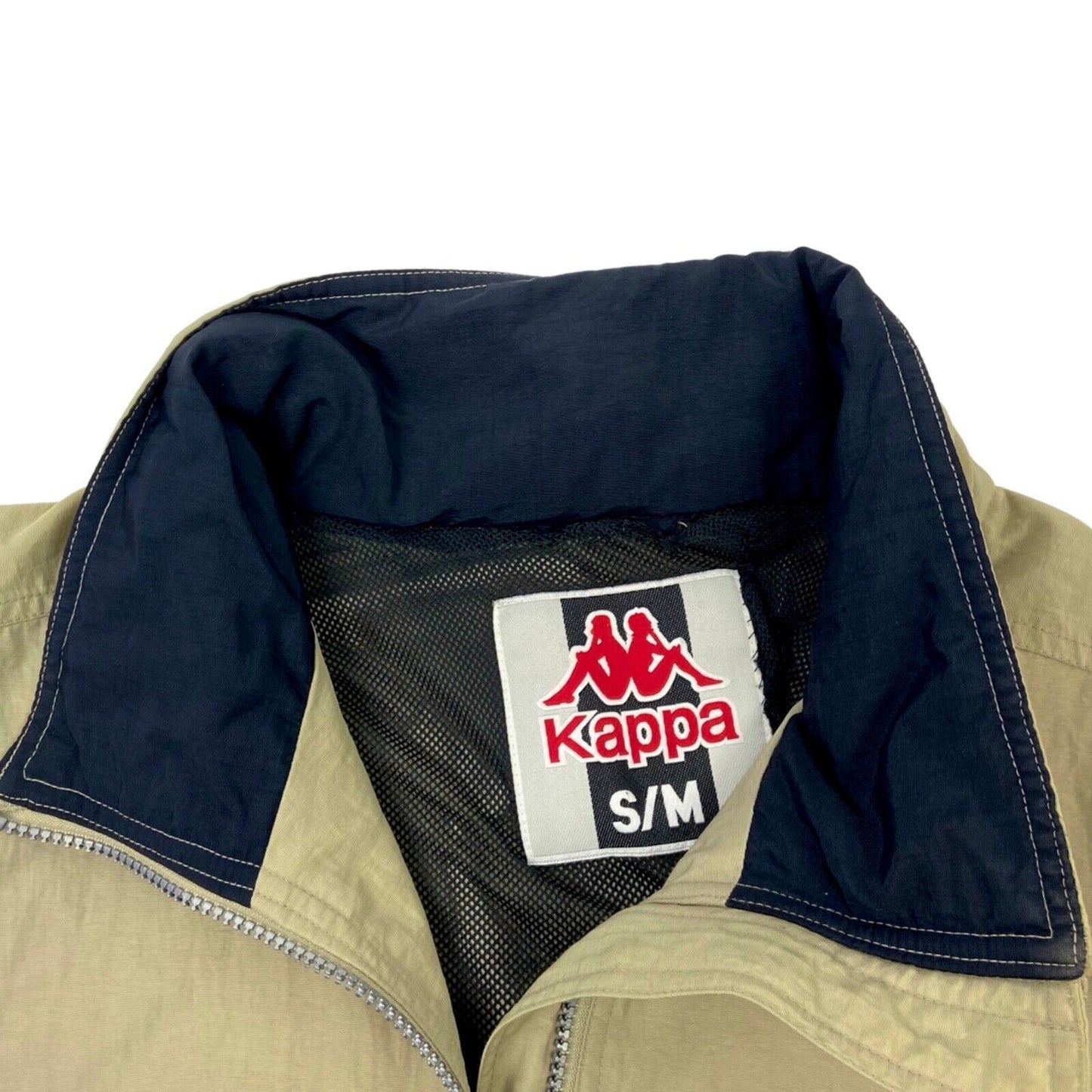 Vintage 90s Beige Kappa Zip Down Embroidered Coat XL