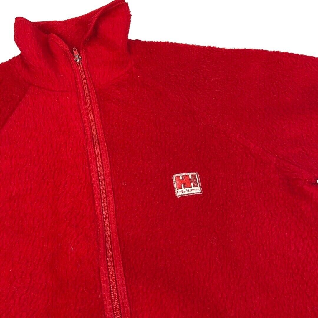 Vintage Rare 80s 70s Red Helly Hansen Zip Down Fleece M