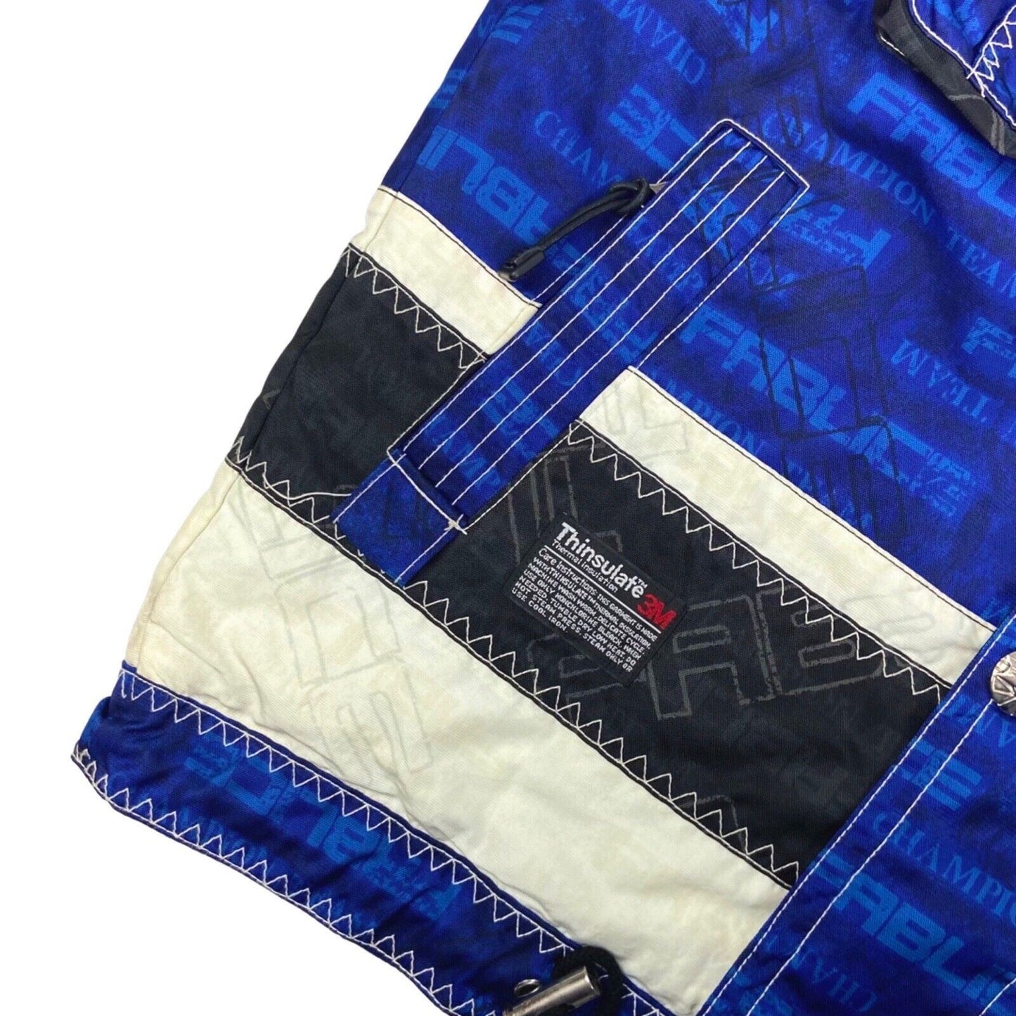 Vintage 90s Blue Fablice Hooded Ski Jacket Coat XL