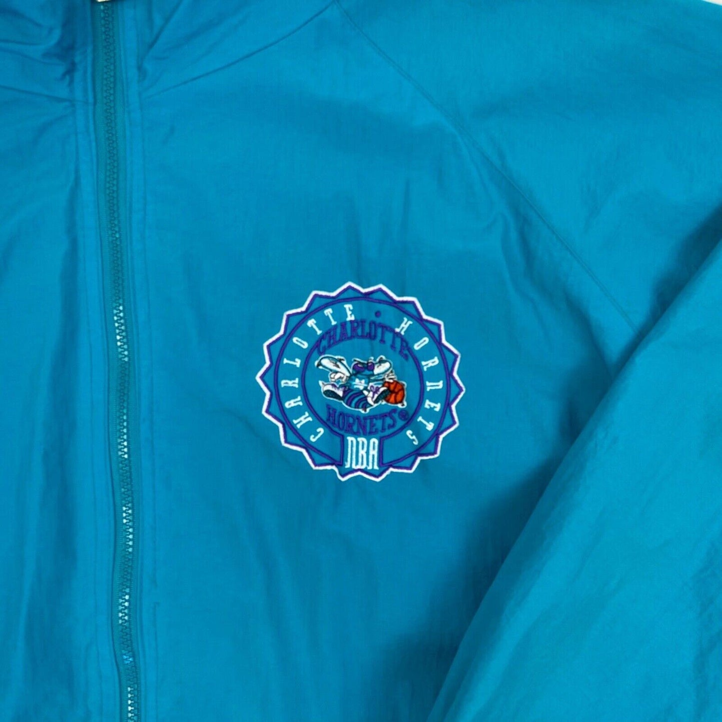 Vintage 90s Charlotte Hornets NBA Basketball Windbreaker Jacket Coat XL