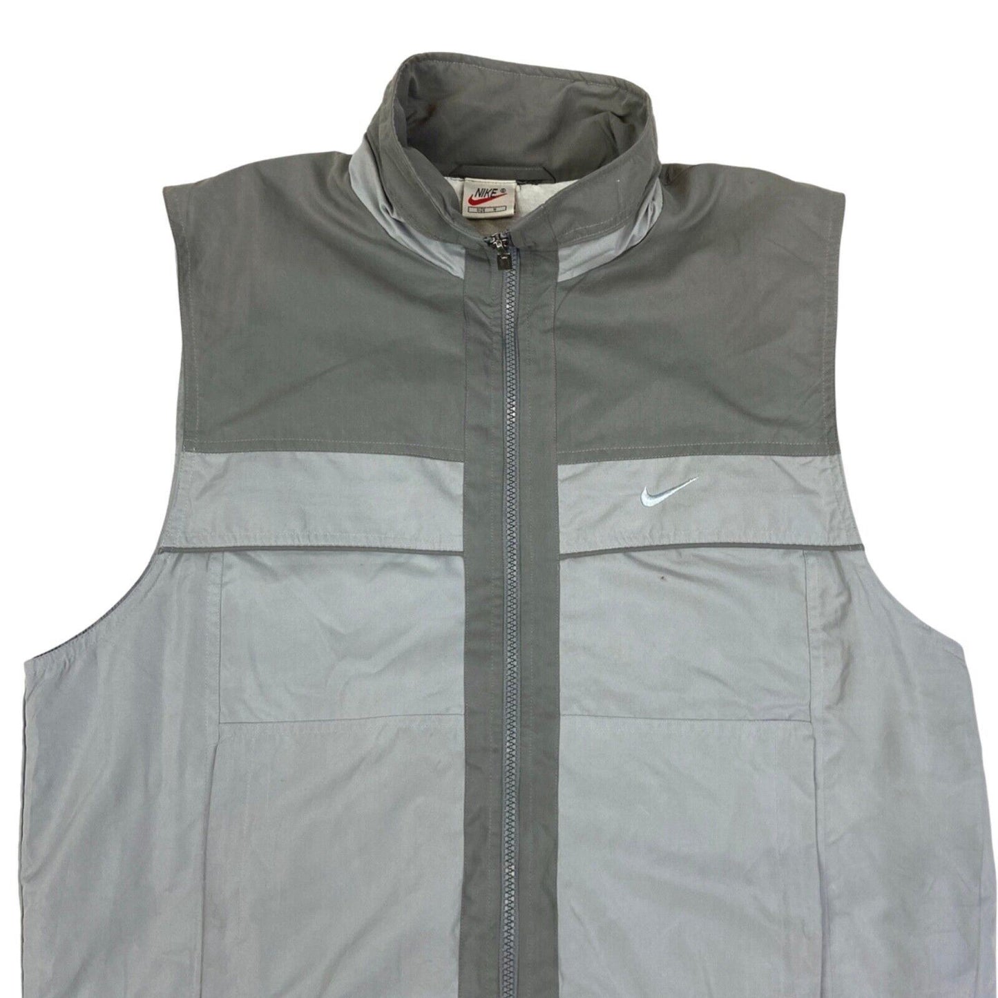 Vintage 90s Grey Embroidered Nike Gilet L