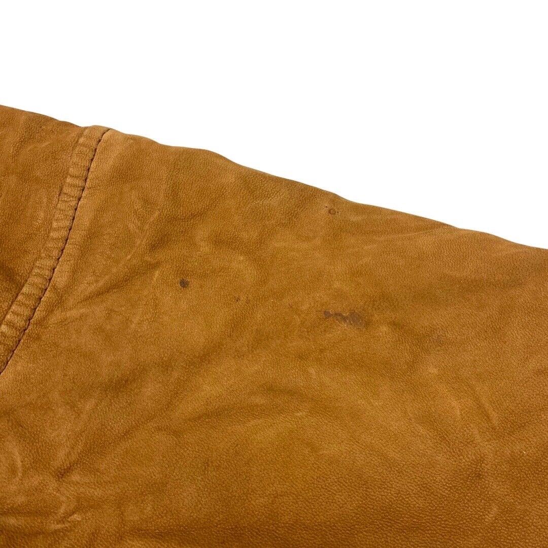 Vintage 90s Orange Brown Suede Zip Down Camel Collection Embroidered Jacket XL