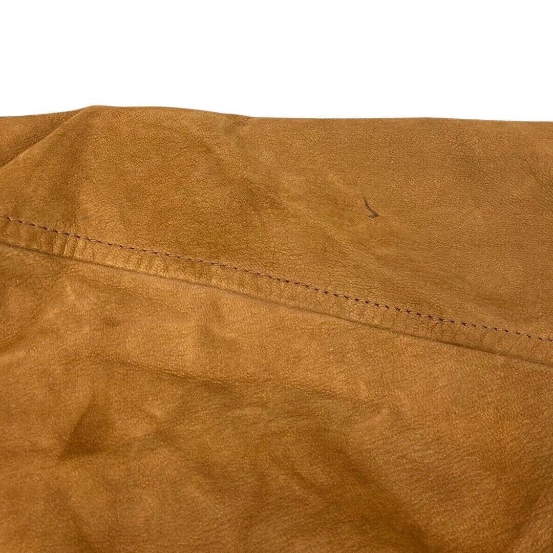 Vintage 90s Orange Brown Suede Zip Down Camel Collection Embroidered Jacket XL
