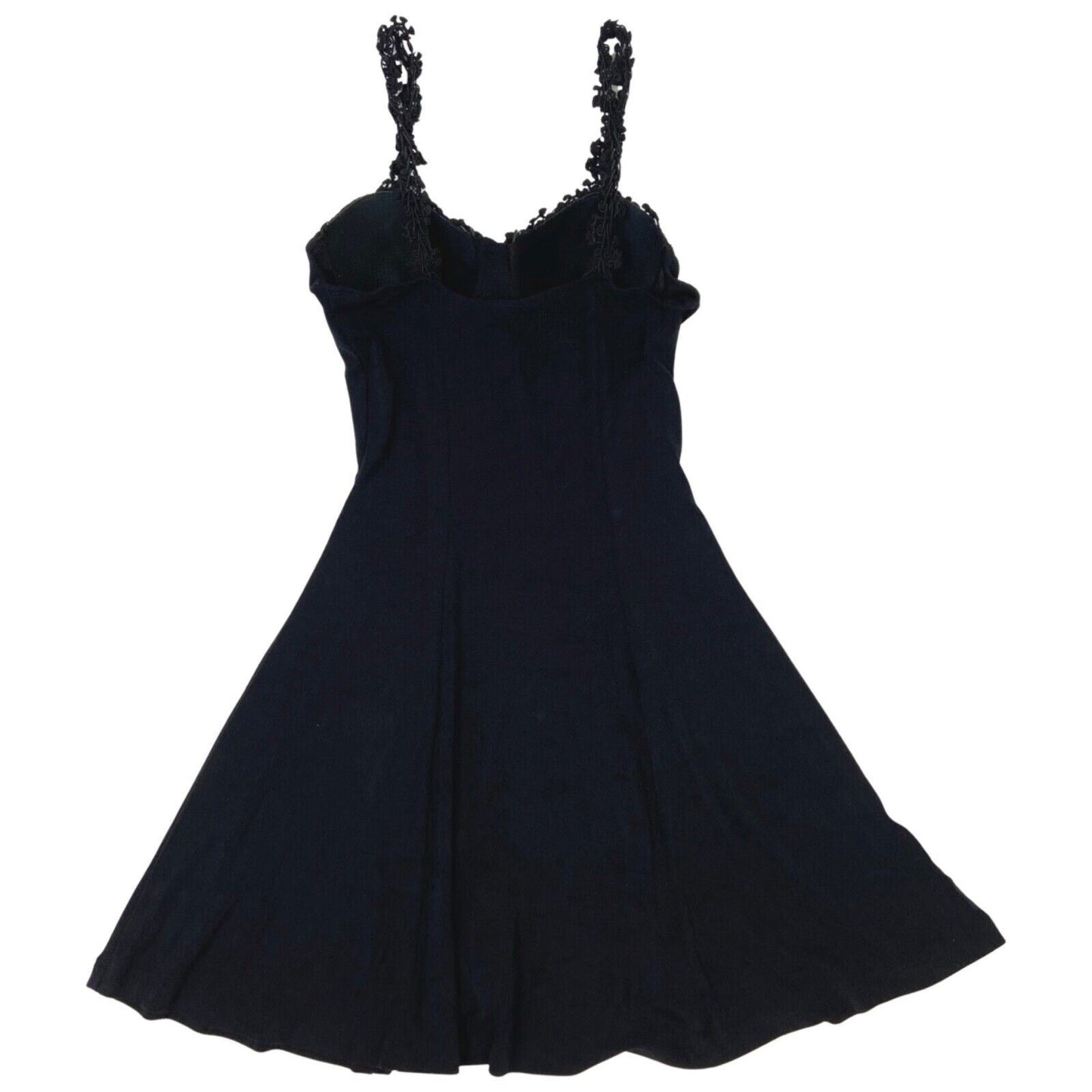 Vintage 90s Black Body-Con Skater Party Dress 6 XS