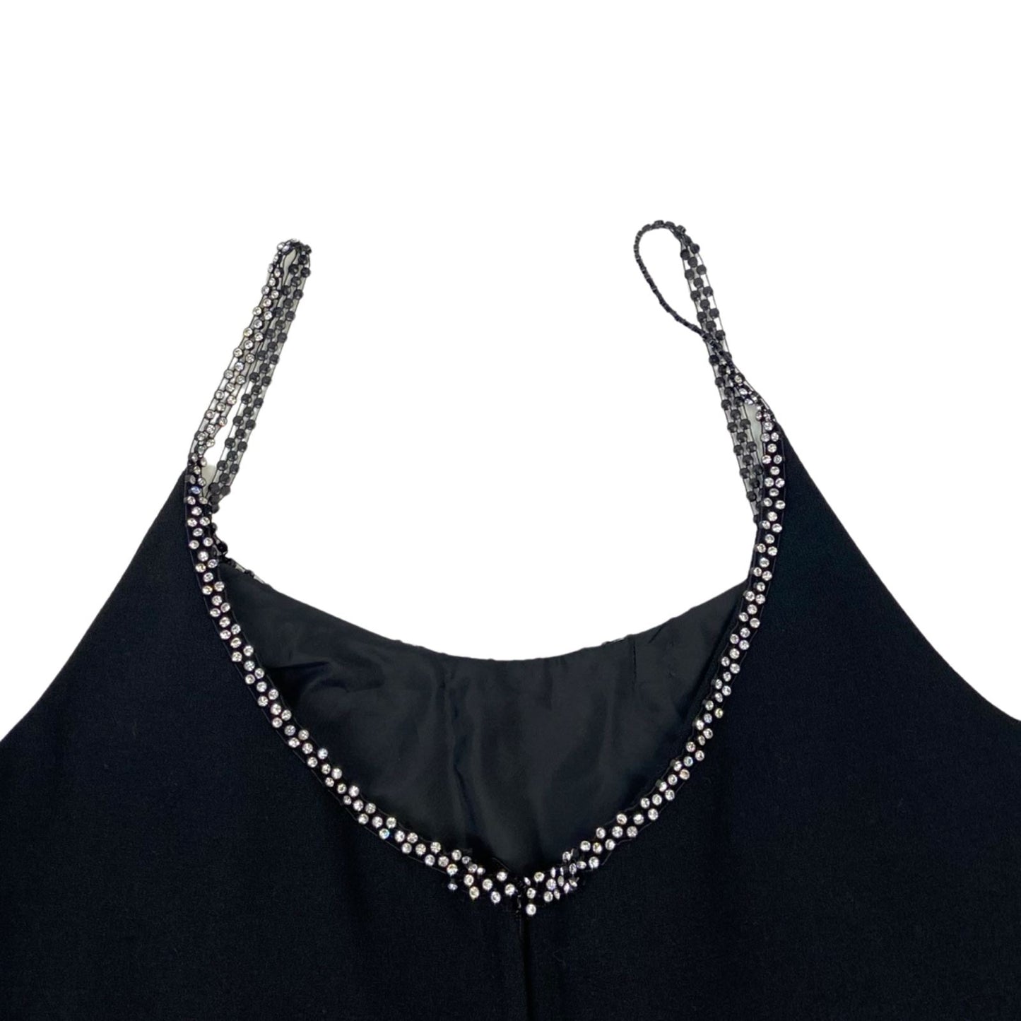 Vintage 90s Black Embellished Sparkly Micro Mini Party Dress 10 12 M