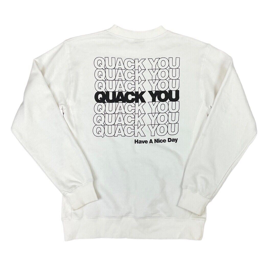 Vintage 00s White B One Soul Duck Dude Quack You Streetwear Jumper S M