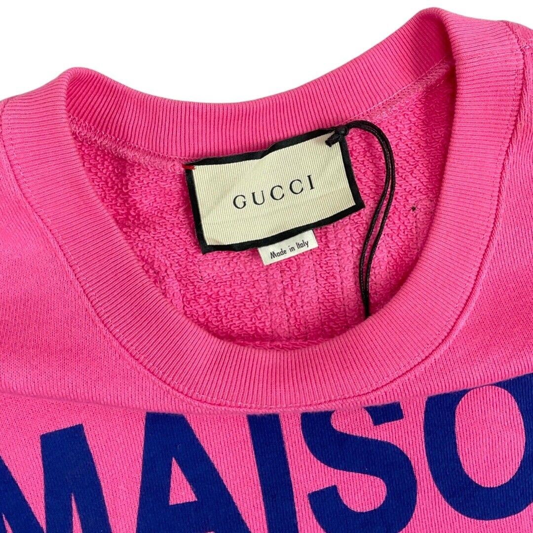 Fall 2018 Gucci Pink Maison de l’Amour Bosco Orso Crystal Sweater M