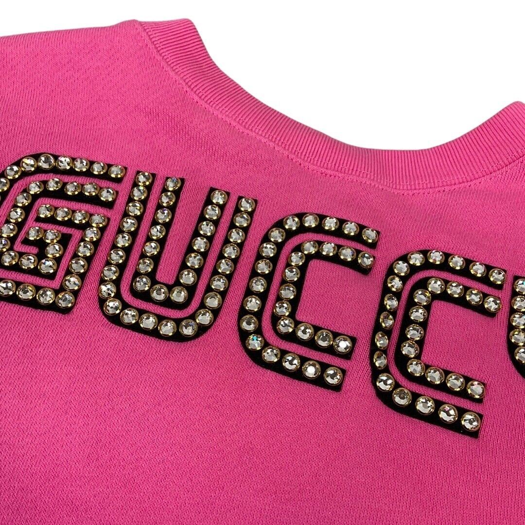 Fall 2018 Gucci Pink Maison de l’Amour Bosco Orso Crystal Sweater M