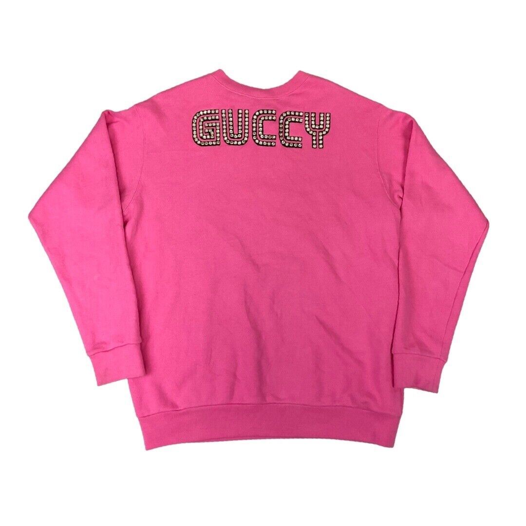 Fall 2018 Gucci Pink Maison de l’Amour Bosco Orso Crystal Sweater M