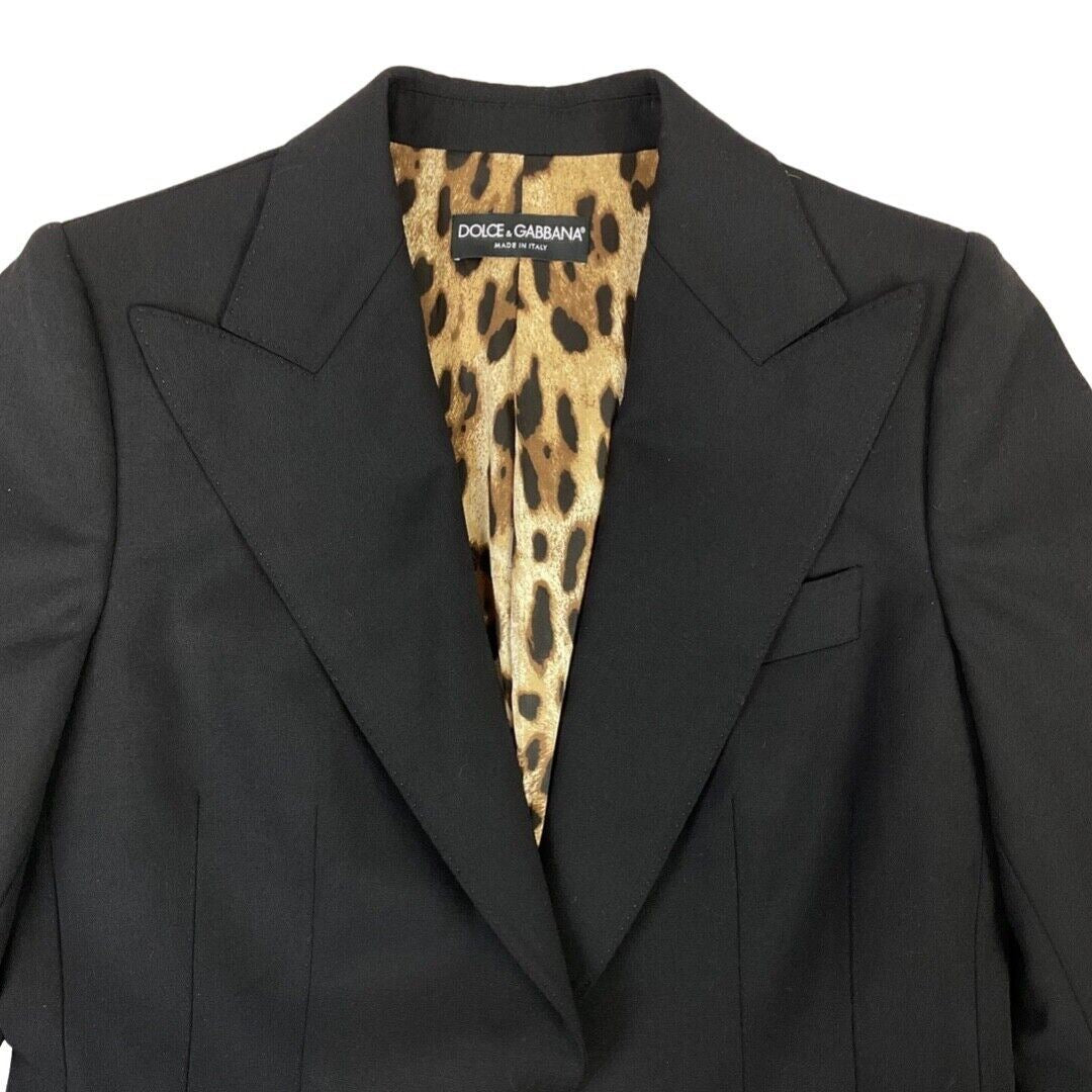 Black Dolce & Gabbana Garbadine Wool Twill Tailored Designer Tuxedo Blazer 12